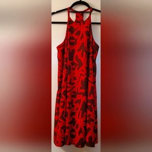 Crosby Dress by Mollie Burch Ellie Halter Abstract Pattern Red/Pink/Burgundy XS
